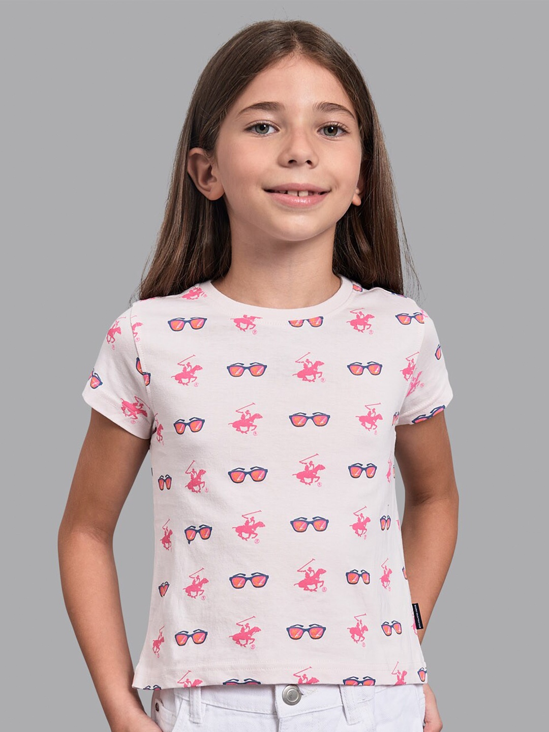 

Beverly Hills Polo Club Girls Pink Printed T-shirt
