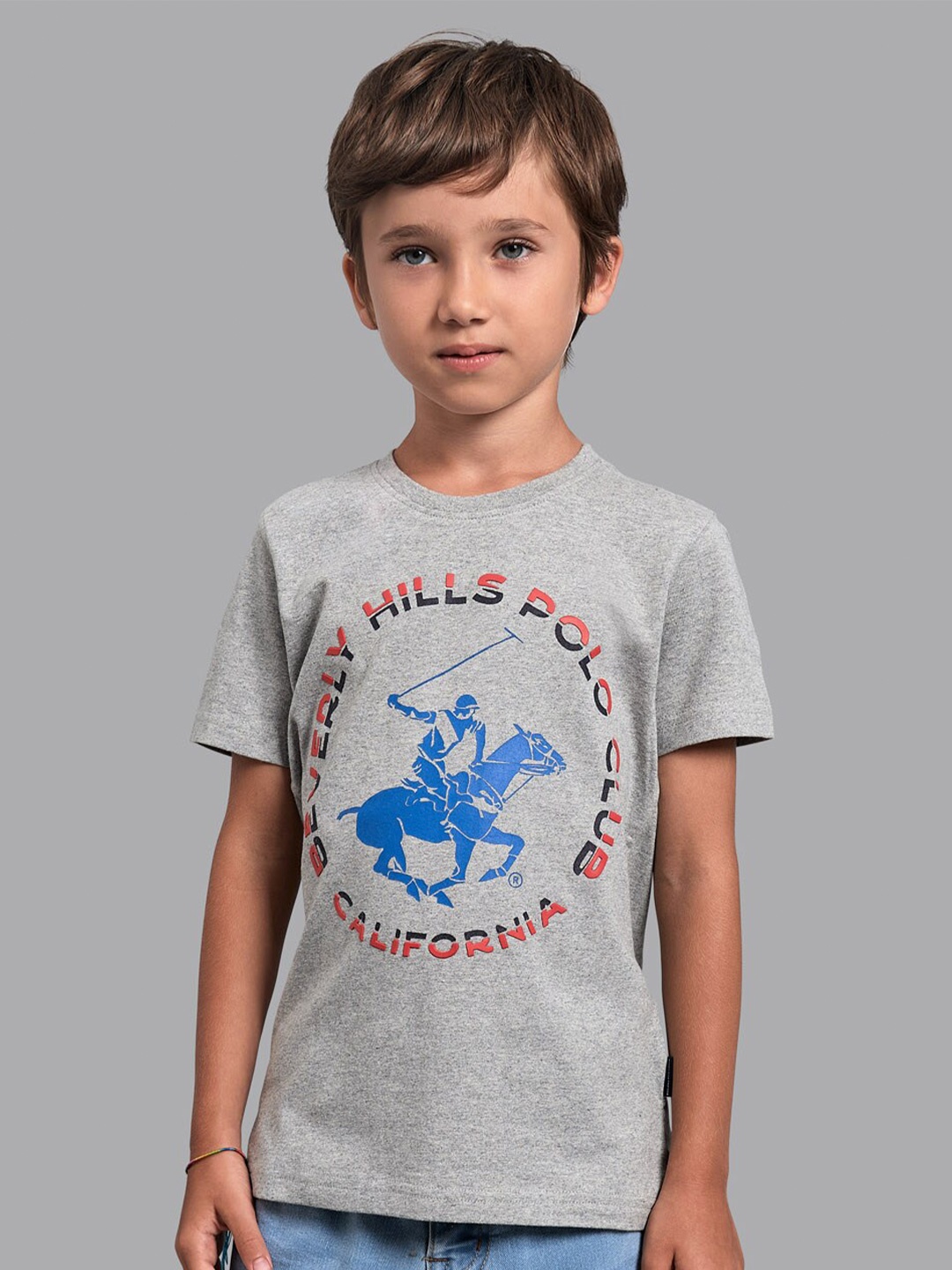 

Beverly Hills Polo Club Boys Grey Tropical T-shirt