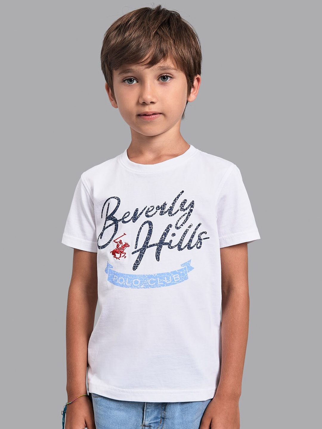 

Beverly Hills Polo Club Boys White Printed T-shirt