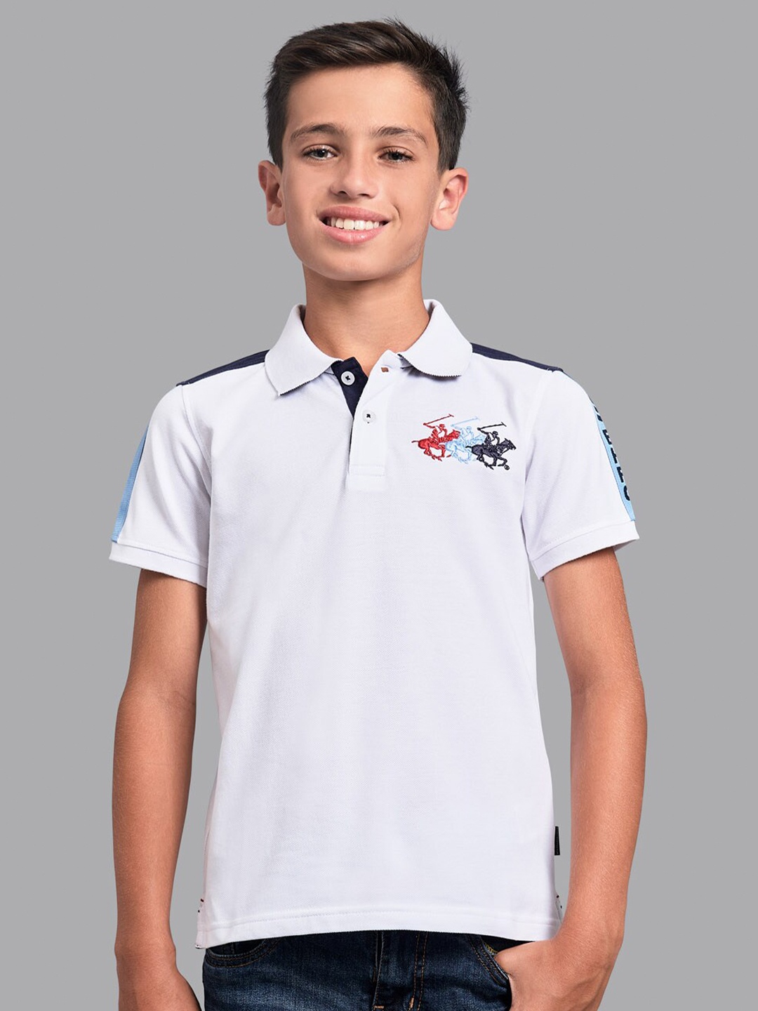 

Beverly Hills Polo Club Boys White Polo Collar T-shirt