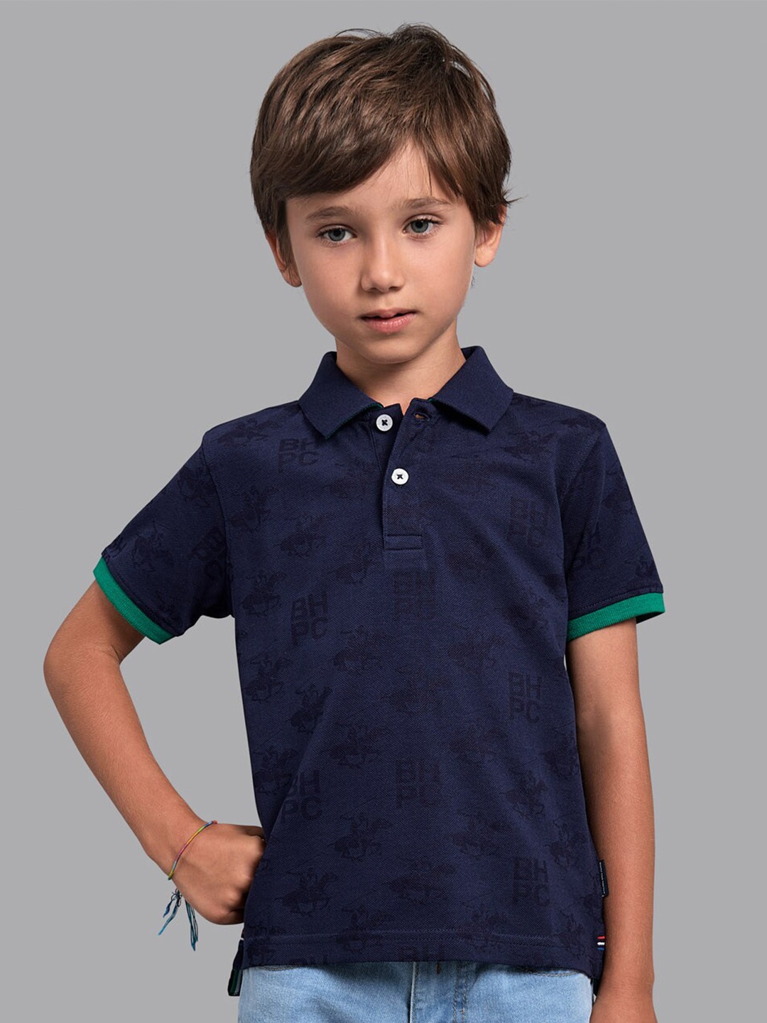 

Beverly Hills Polo Club Boys Navy Blue Polo Collar T-shirt