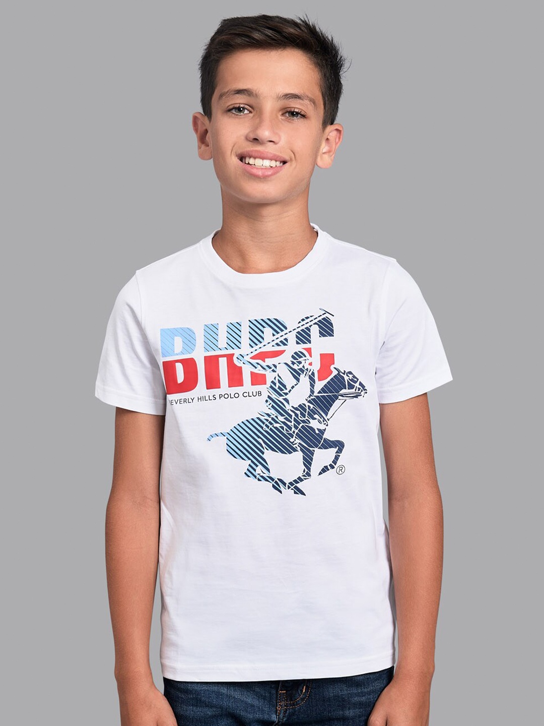 

Beverly Hills Polo Club Boys White Applique T-shirt