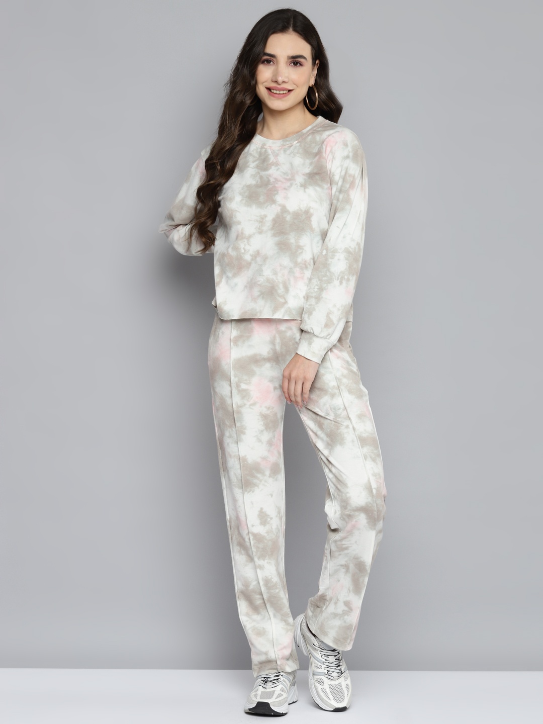 

VividArtsy Women Brown & Pink Tie-Dye Co-ord Set