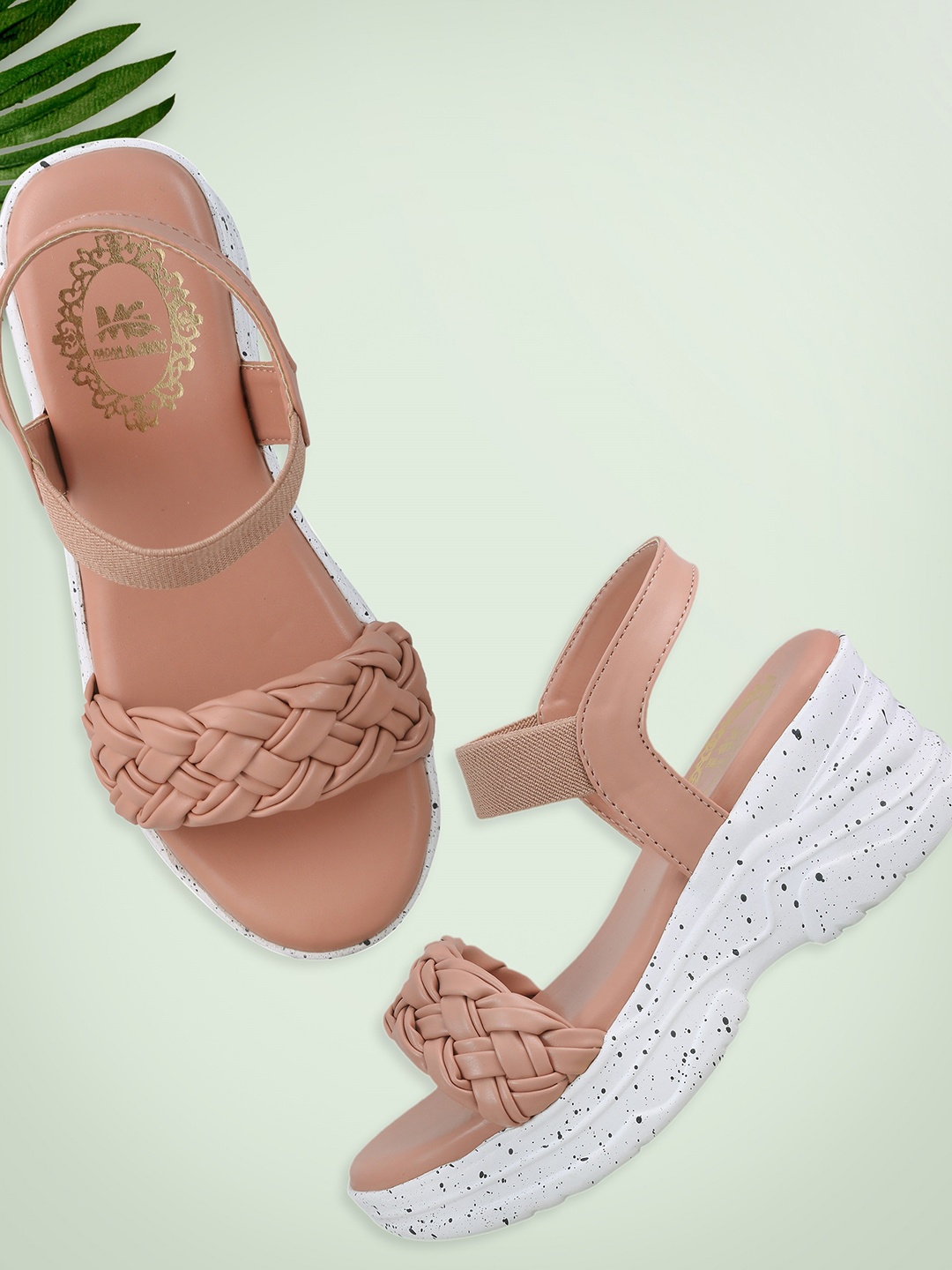 

madam glorious Women Peach Platform Sandals
