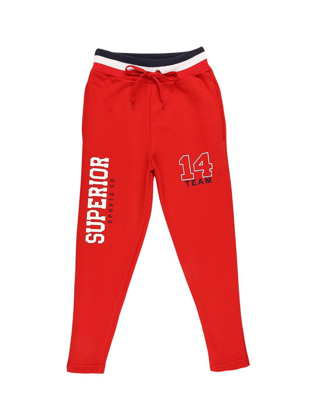 

RAINE AND JAINE Boys Red & White Printed Track Pants
