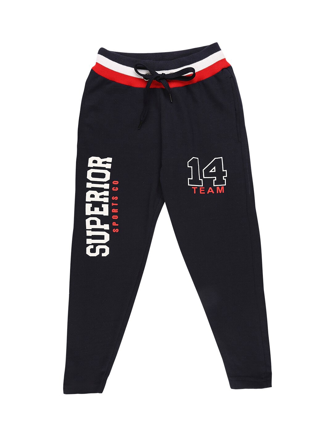 

RAINE AND JAINE Boys Navy Blue Printed Pure Cotton Jogger