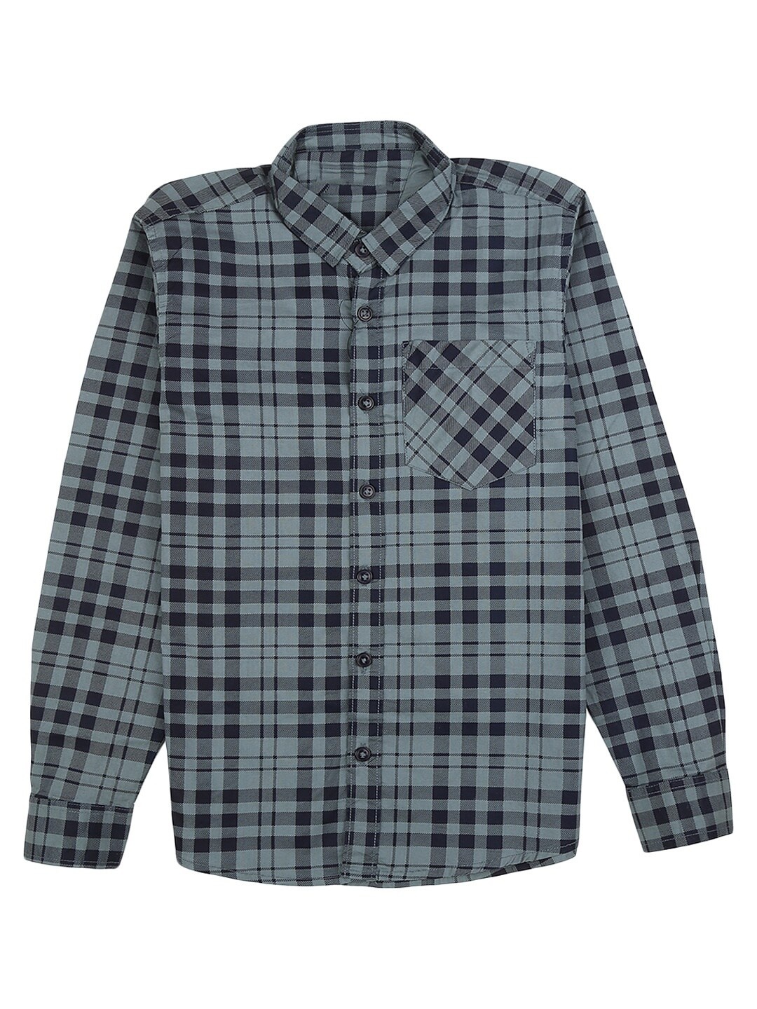 

V-Mart Boys Grey & Black Tartan Checked Casual Shirt