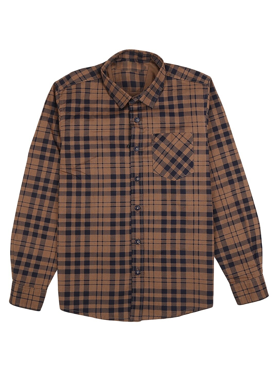 

V-Mart Boys Brown Tartan Checked Casual Shirt