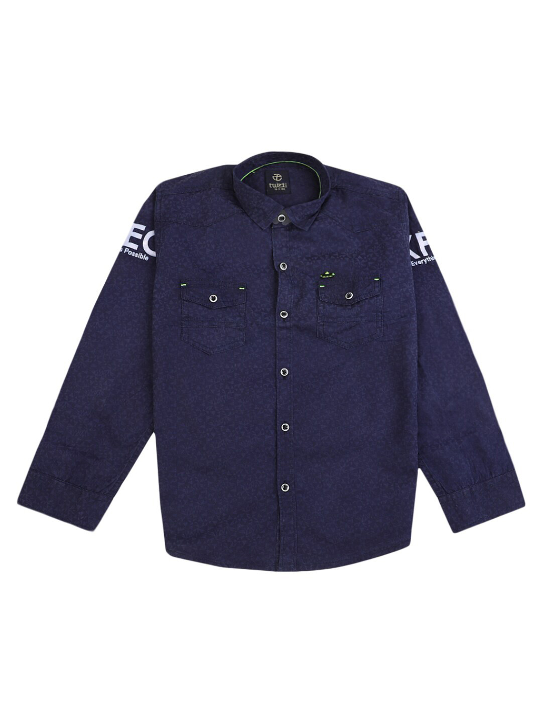 

V-Mart Boys Navy Blue Typography Printed Casual Shirt