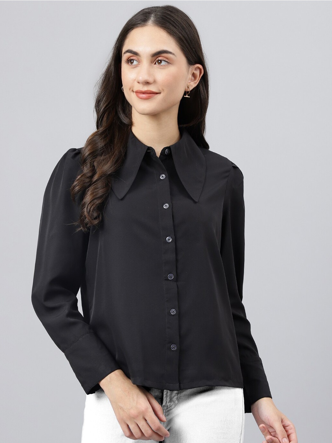 

DEEBACO Women Black Premium Casual Shirt