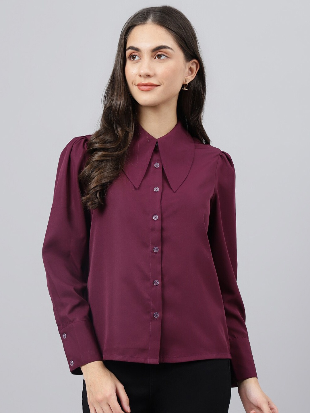 

DEEBACO Women Burgundy Premium Casual Shirt