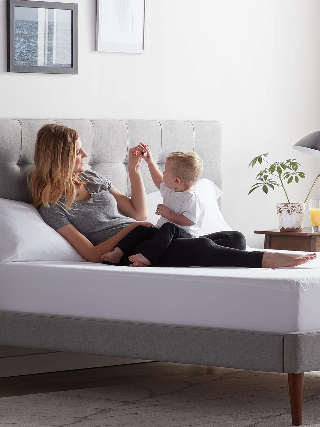 

Trance Home Linen White Solid Waterproof King Size Mattress Protector
