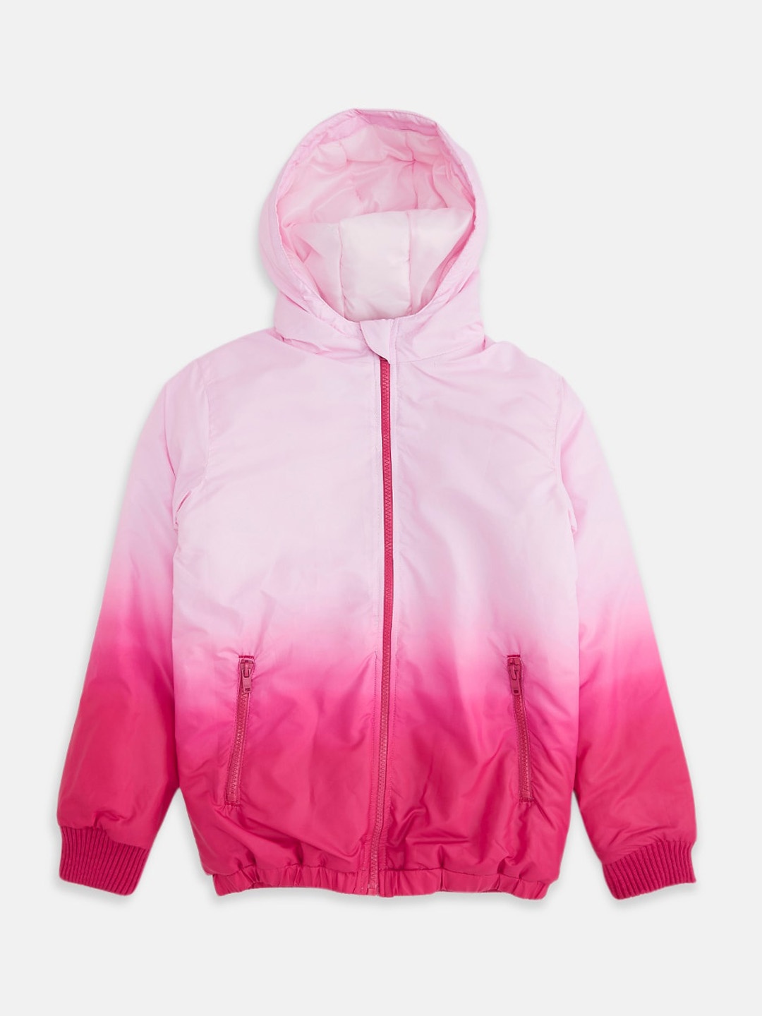 

Pantaloons Junior Girls Pink Crop Padded Jacket
