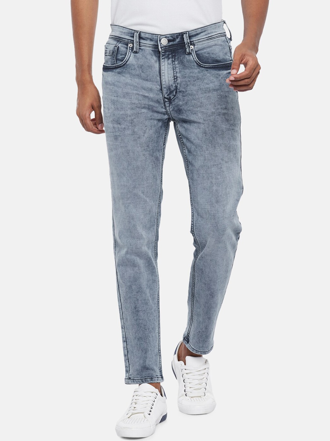 

People Men Blue Skinny Fit Heavy Fade Jeans