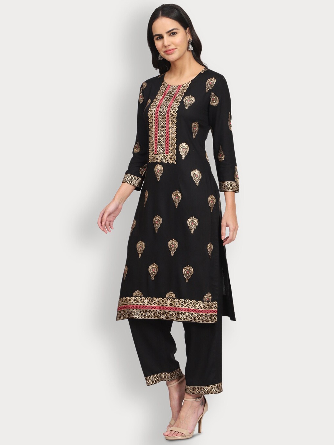 

SHEREEN Women Black Ethnic Motifs Printed Kurta