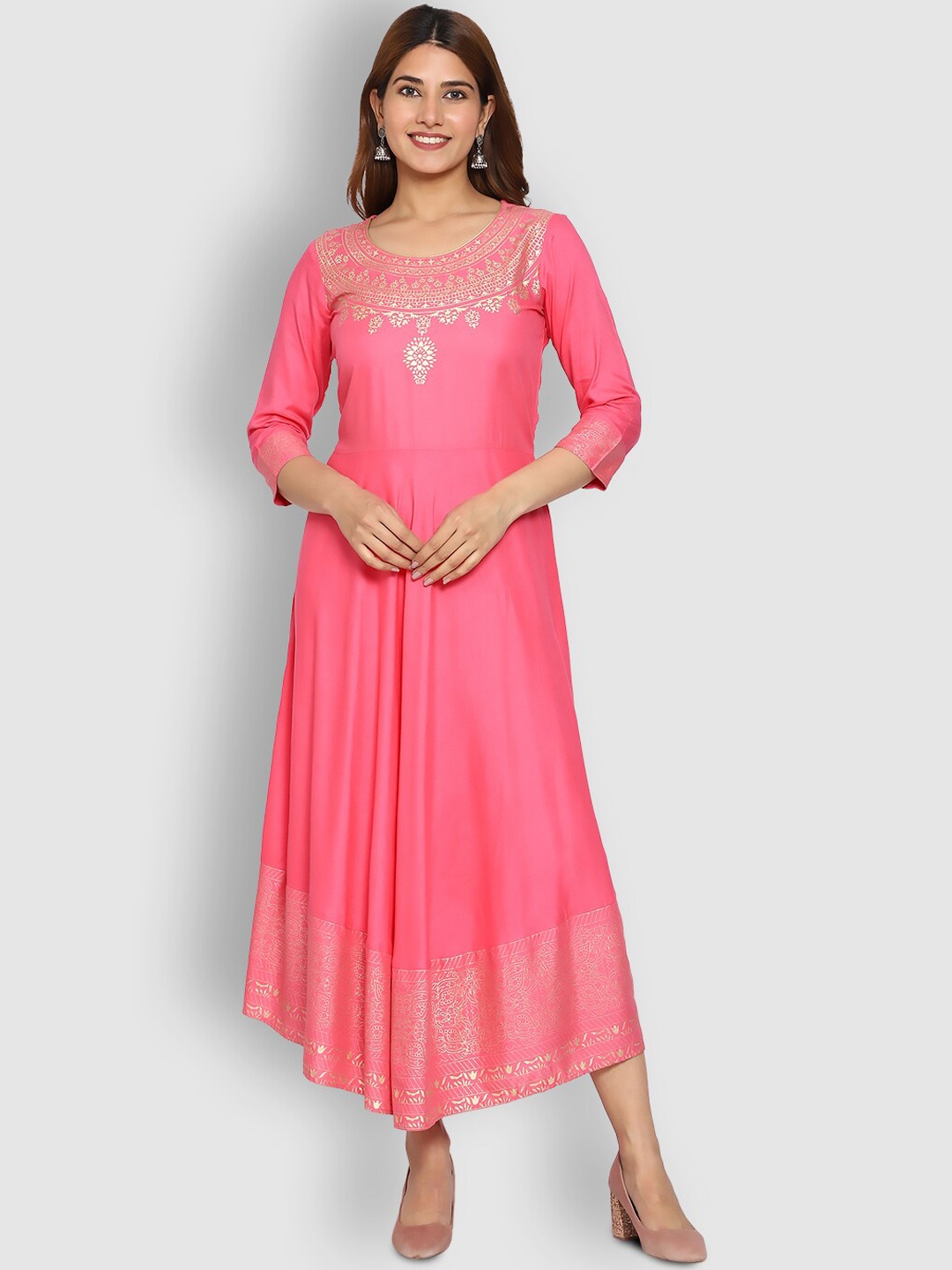 

SHEREEN Women Pink Anarkali Kurta