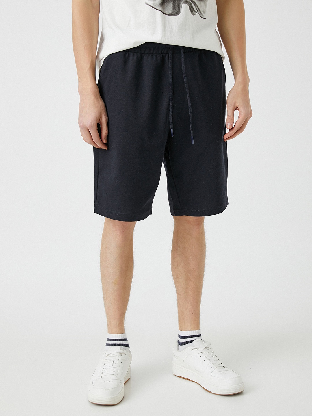 

Koton Men Navy Blue Solid Shorts