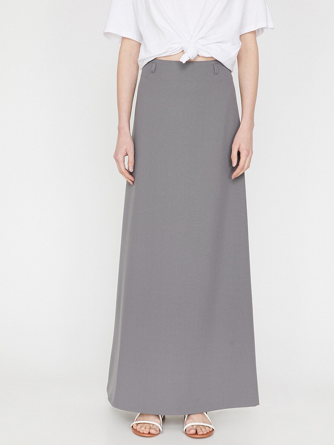

Koton Women Grey Solid A-Line Maxi Skirt