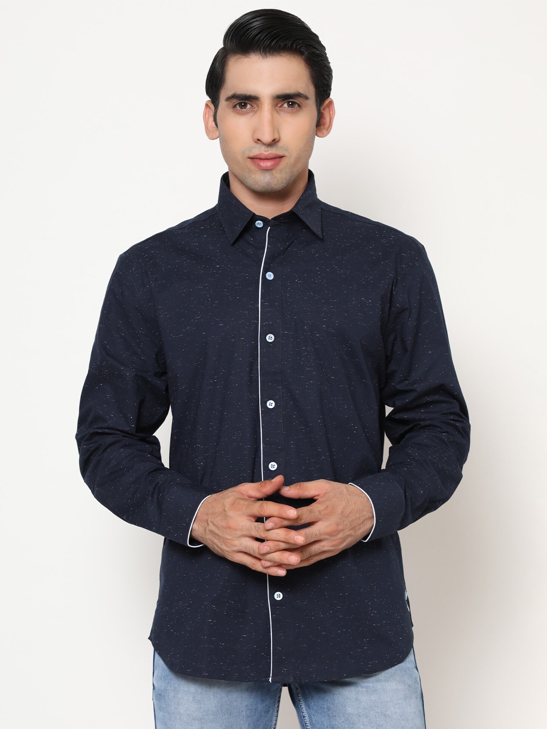 

SHIRT THEORY Men Blue Comfort Casual Shirt