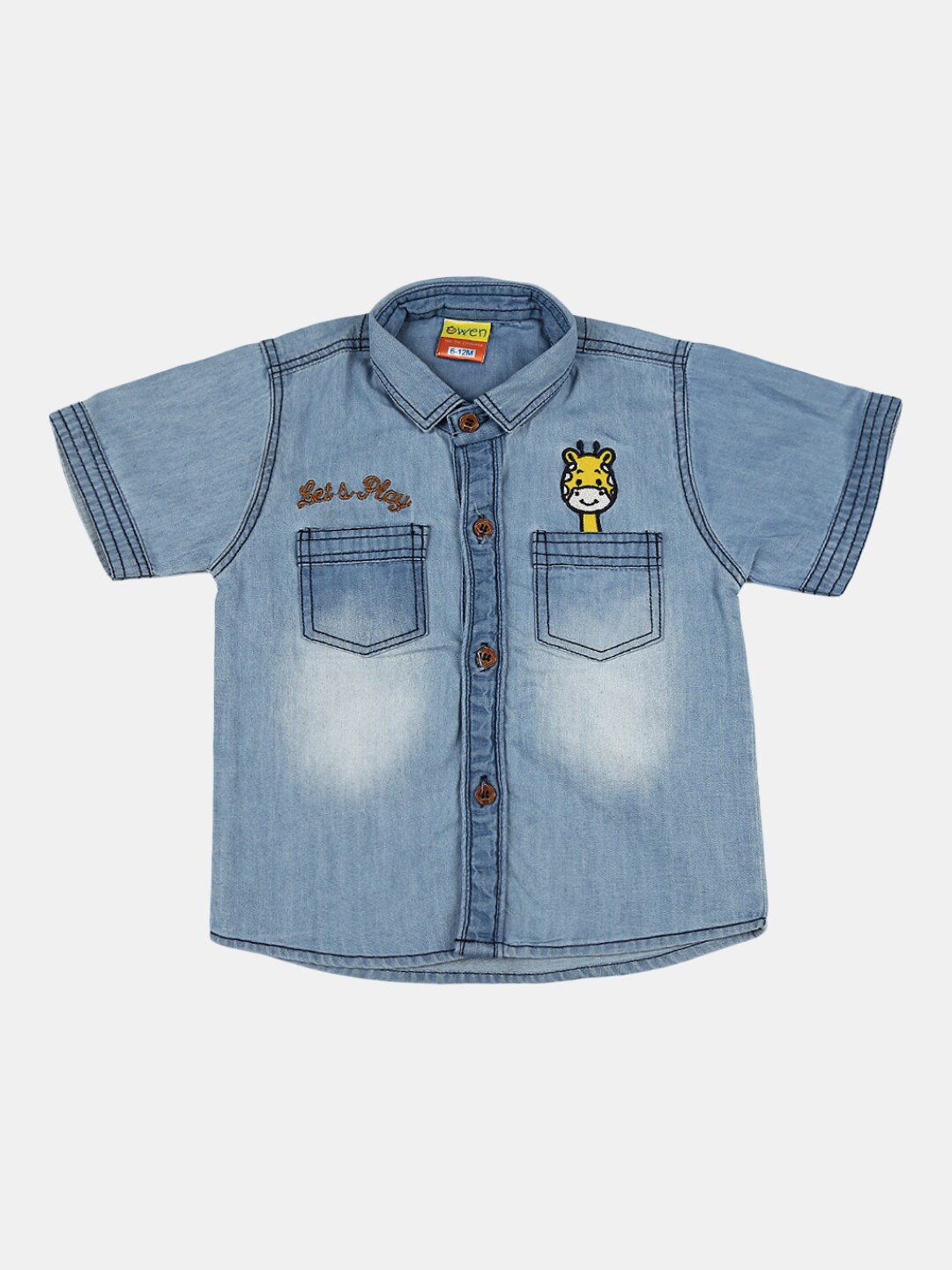 

V-Mart Unisex Kids Blue Faded Casual Shirt