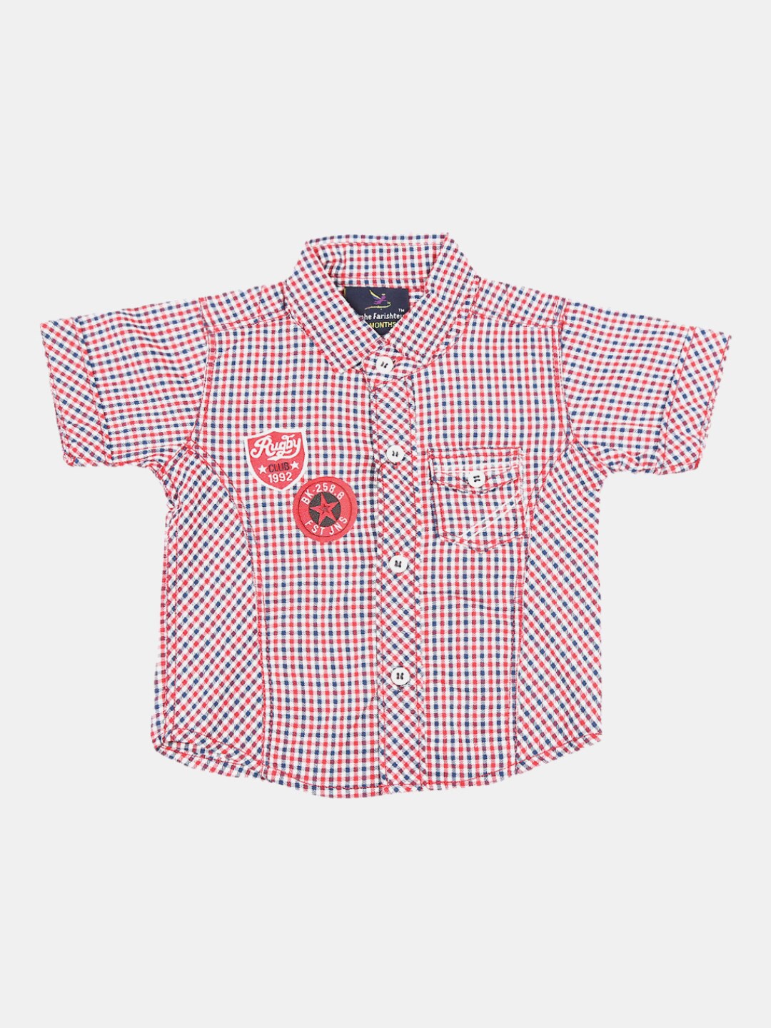 

V-Mart Unisex Kids Red Gingham Checks Checked Casual Shirt