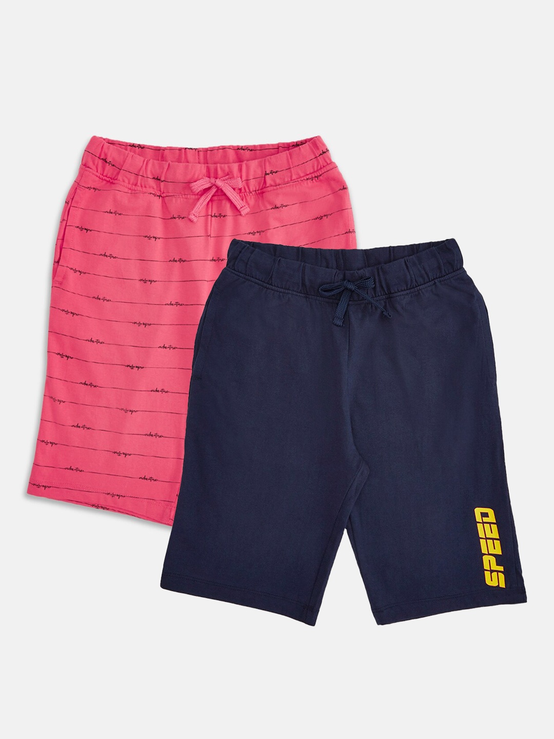 

Pantaloons Junior Boys Pink & Nvy Blue Cotton Shorts