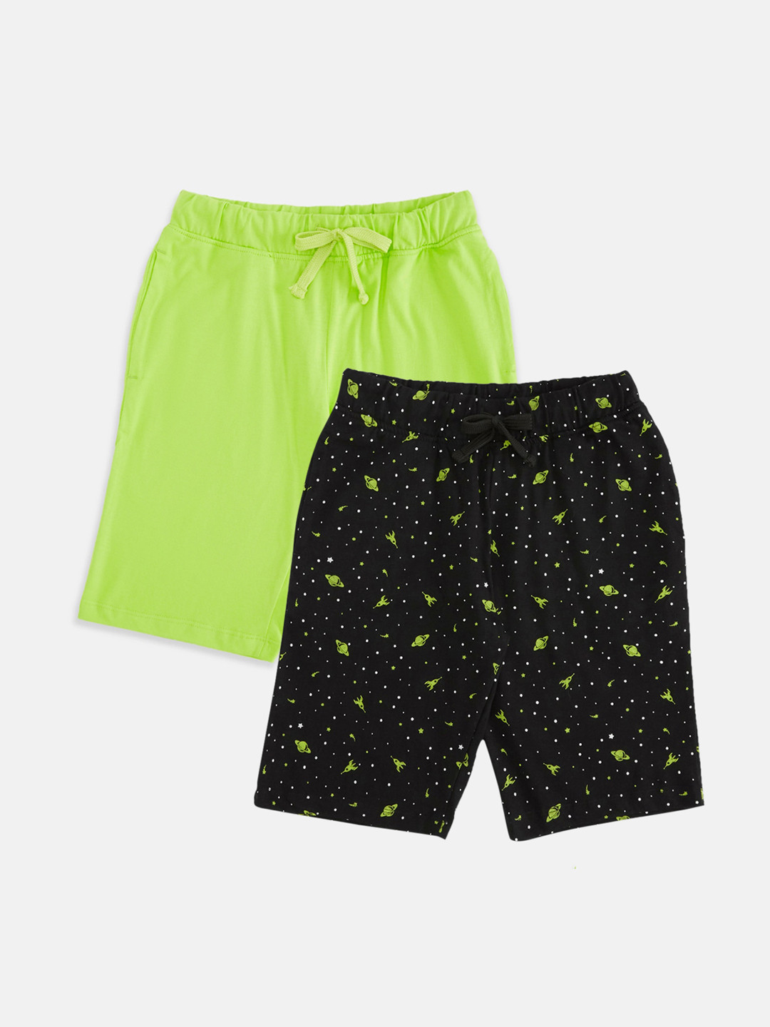 

Pantaloons Junior Boys Black & Green Shorts