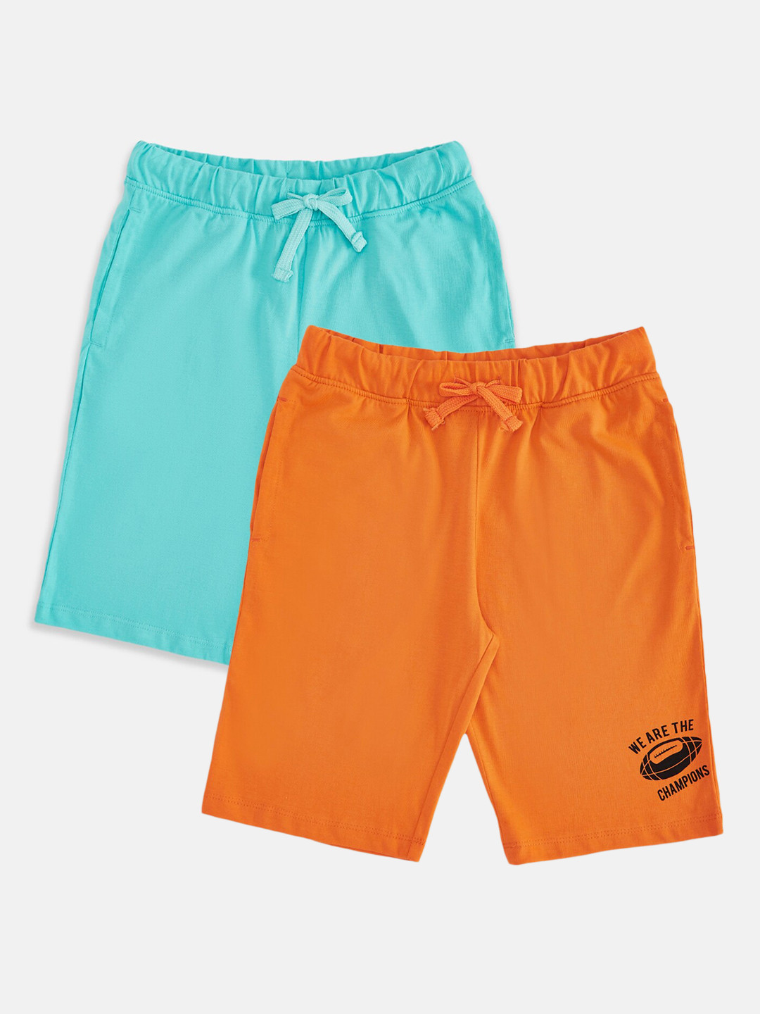 

Pantaloons Junior Boys Orange & Blue Shorts