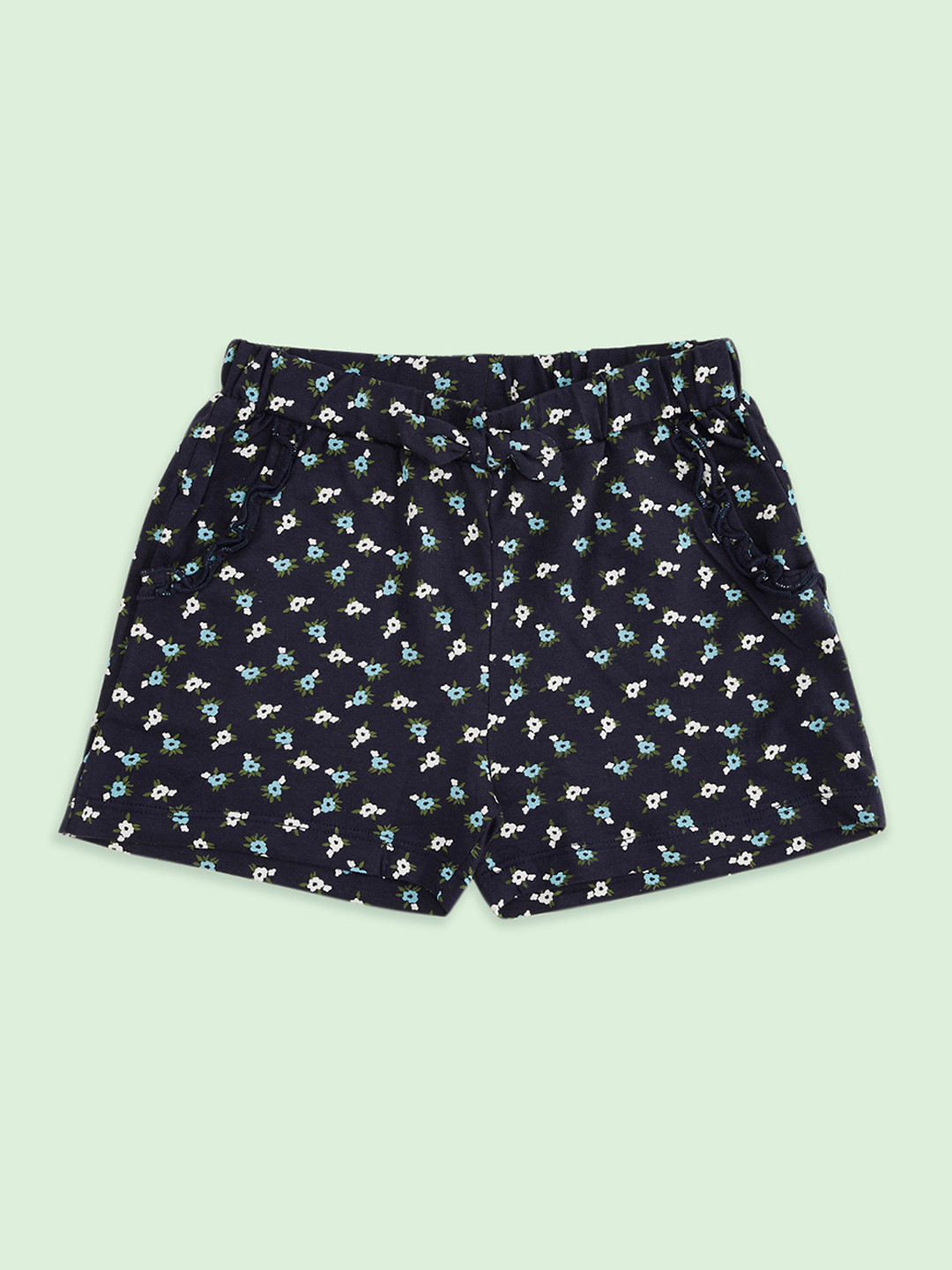 

Pantaloons Junior Girls Navy Blue Floral Printed Short