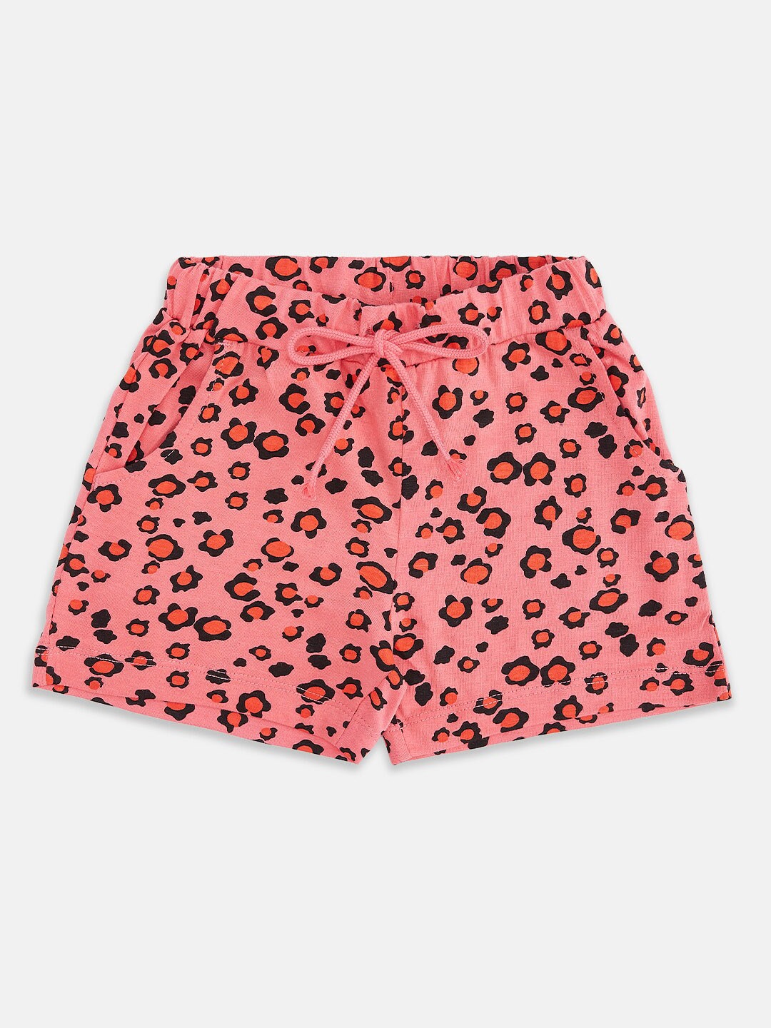 

Pantaloons Junior Girls Coral Animal Skin Printed Short