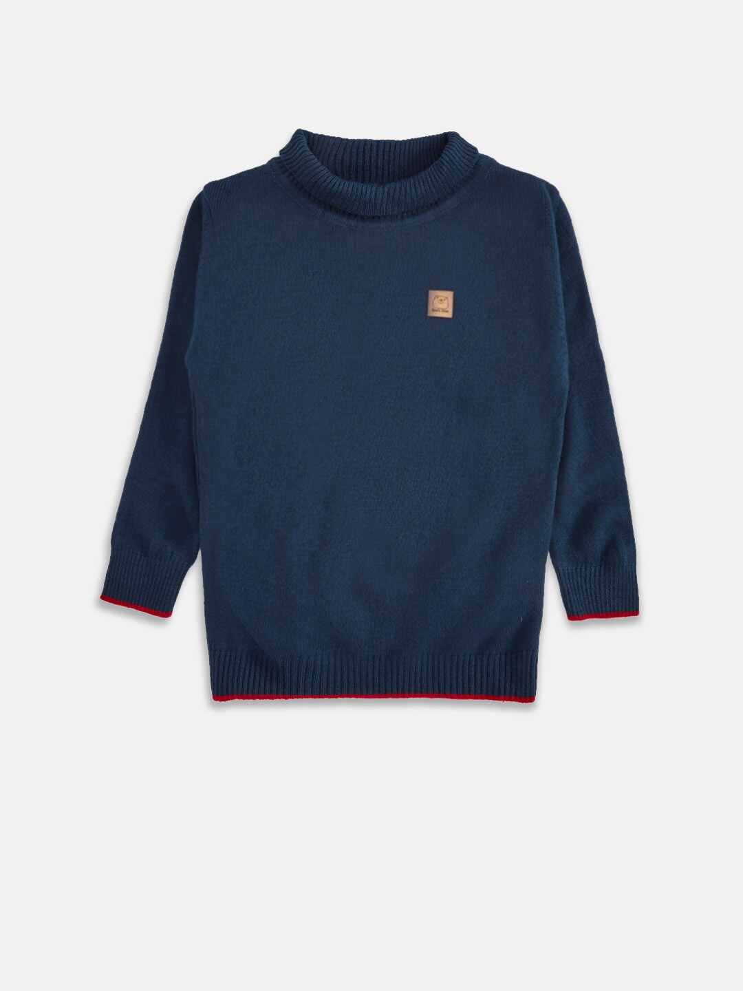 

Pantaloons Baby Boys Navy Blue Solid Turtle Neck Pullover