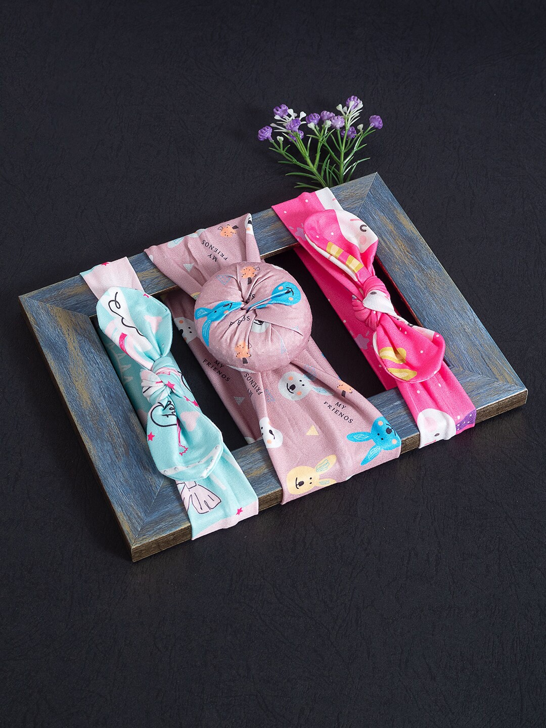 

Golden Peacock Girls Pink & Blue Set of 3 Lace Hairband