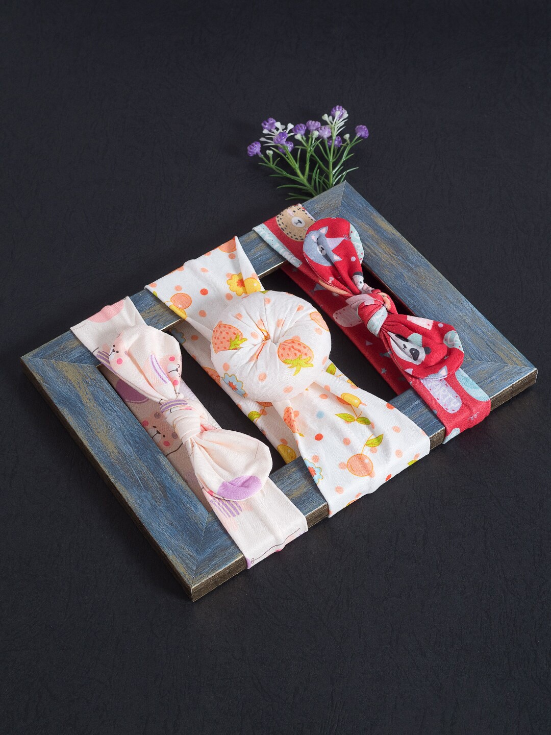 

Golden Peacock Girls Pink & White Set of 3 Lace Hairband