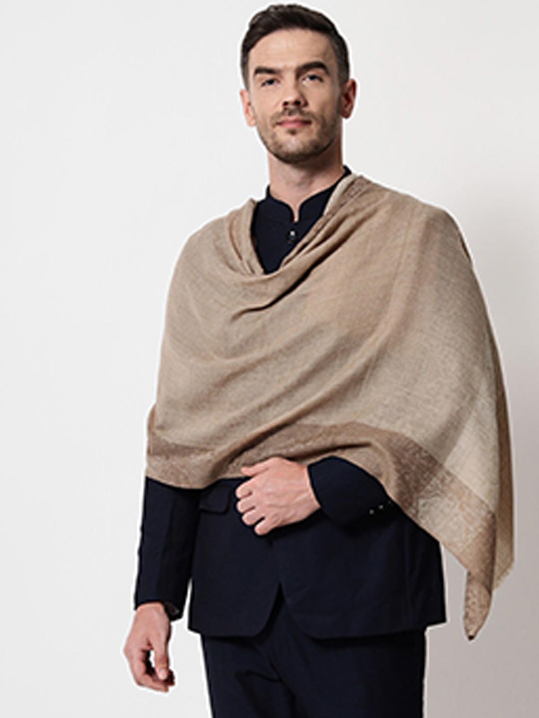 

Pashtush Women Beige & Brown Woven Design Stole