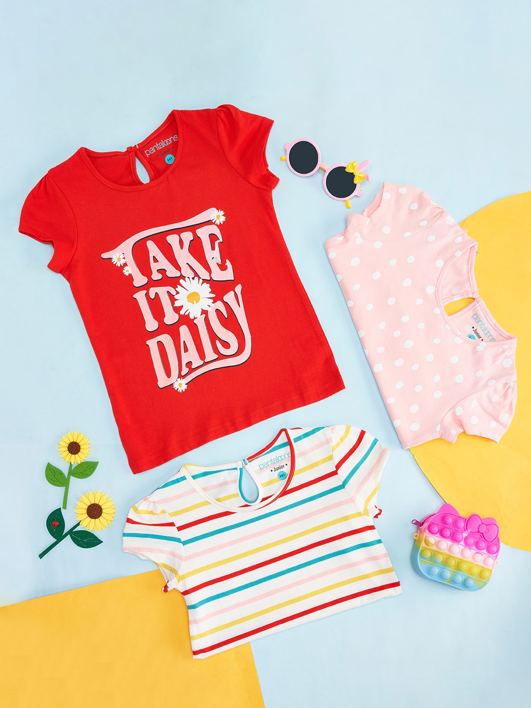 

Pantaloons Junior Off White & Red Striped Top
