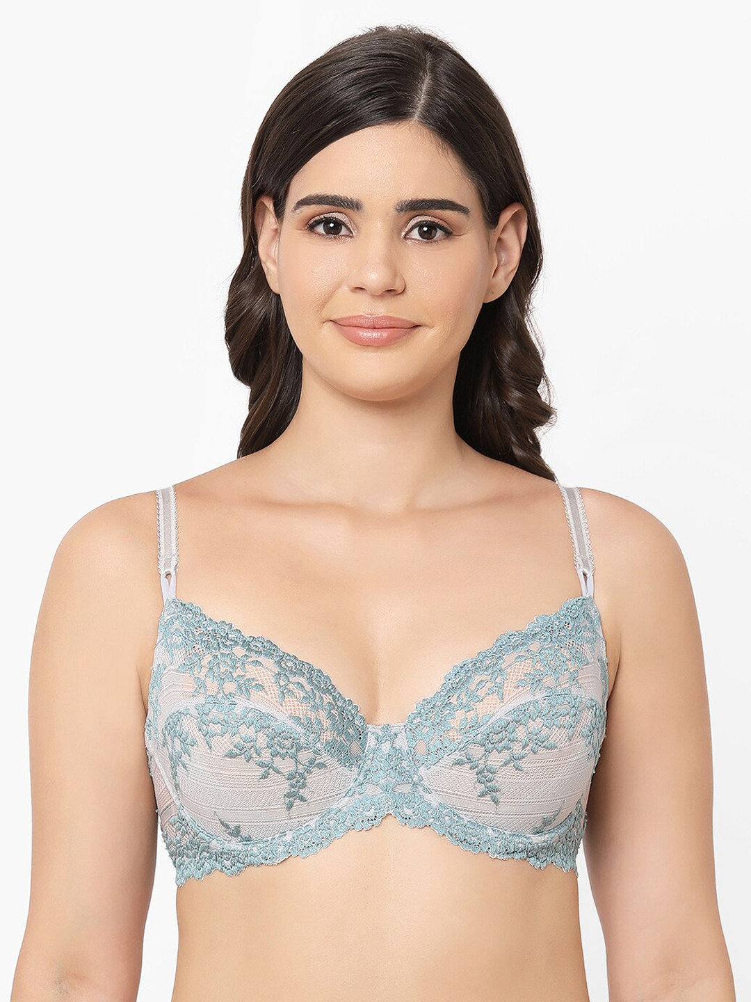 

Wacoal Women Grey Non Padded Underwired Half Coverage Lace Bra