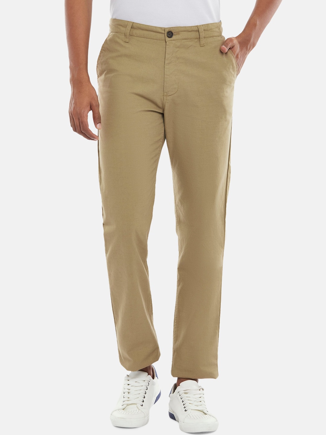 

BYFORD by Pantaloons Men Khaki Chinos Trousers
