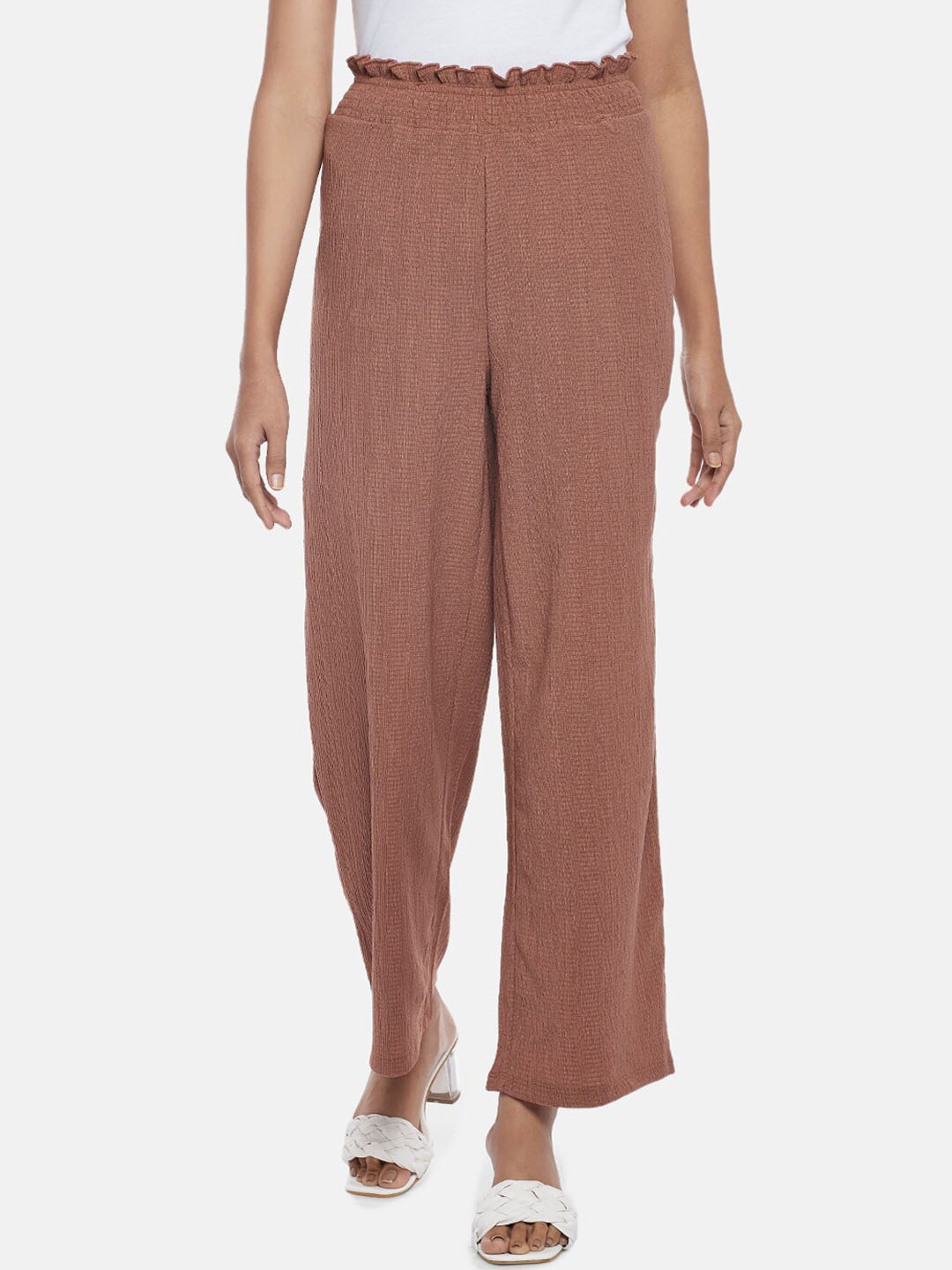

Honey by Pantaloons Women Brown High-Rise Trousers