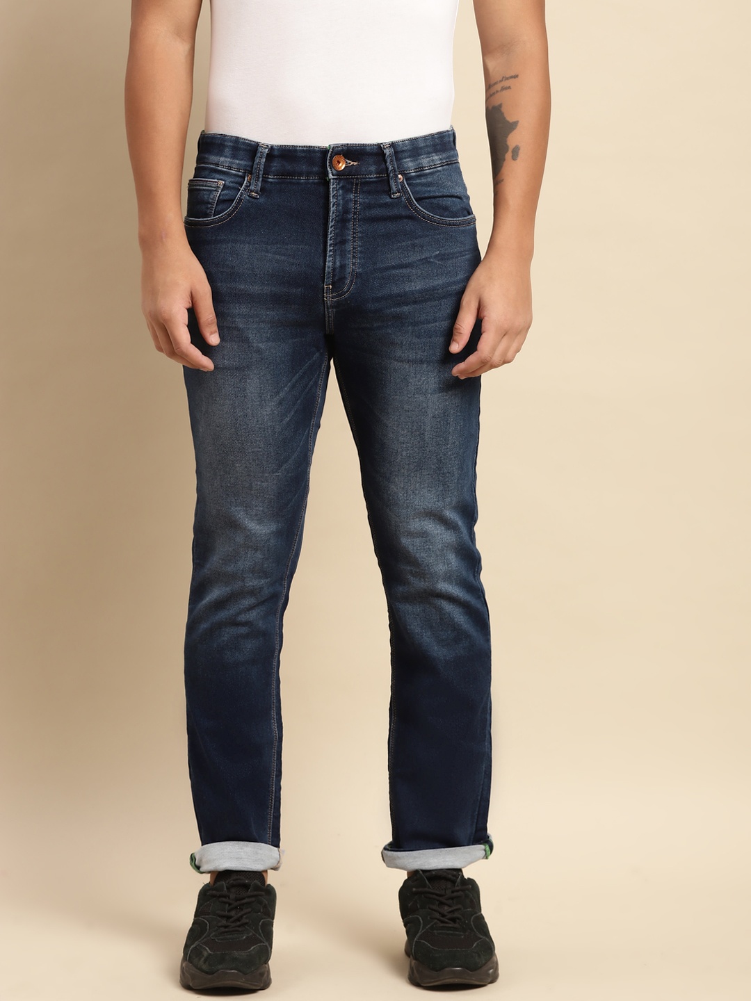 

United Colors of Benetton Men Navy Blue Slim Fit Stretchable Jeans