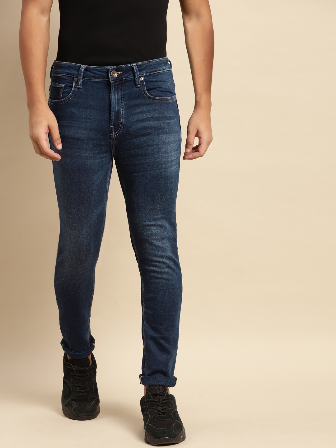 

United Colors of Benetton Men Navy Blue Stretchable Jeans