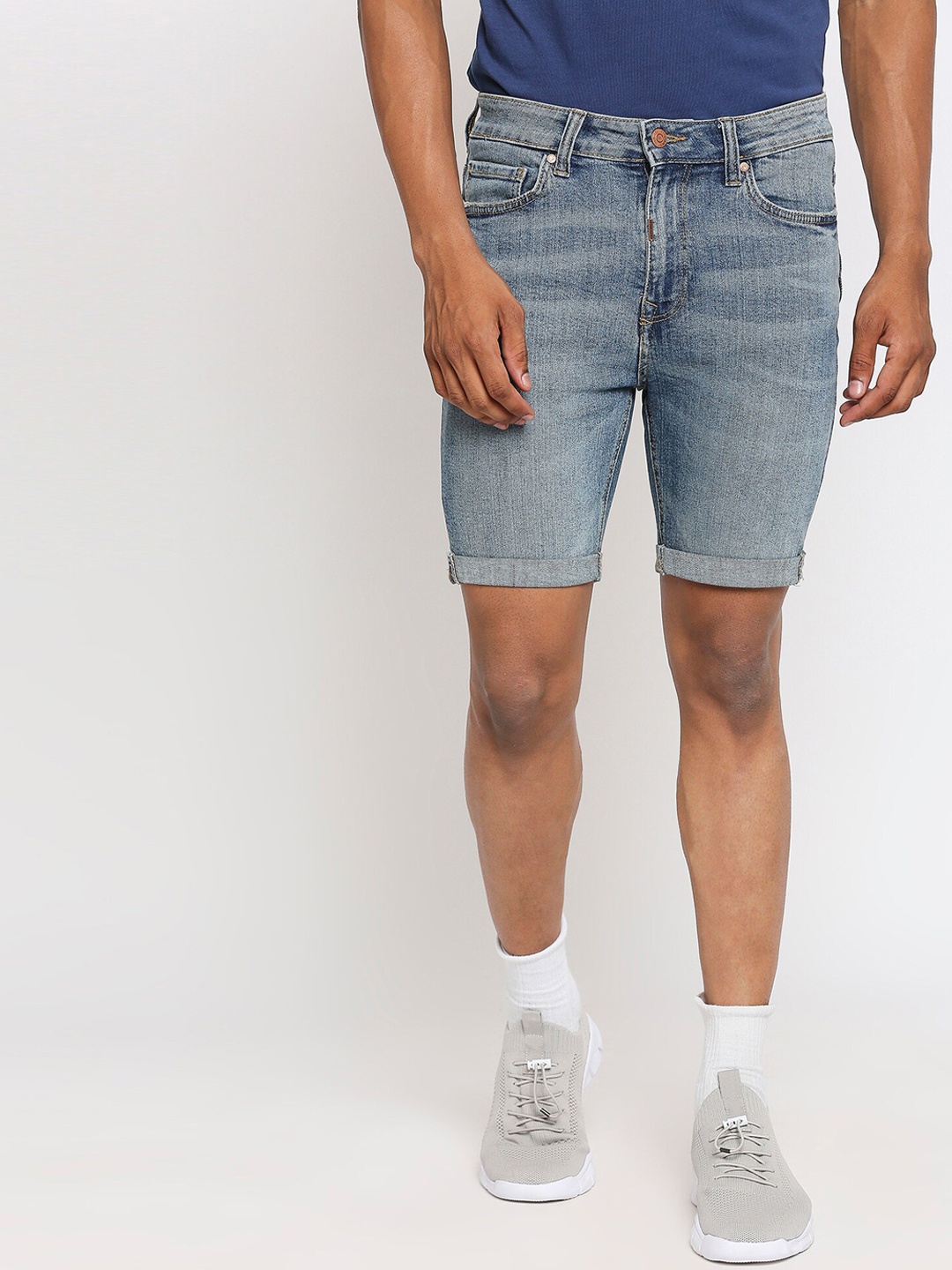 

LOVEGEN Men Blue Skinny Fit Denim Shorts