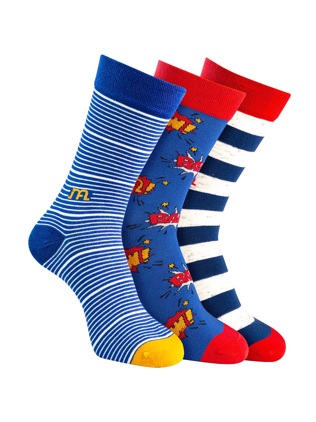 

Man Arden Pack Of 3 Men Patterned Calf-Length Socks, Multi