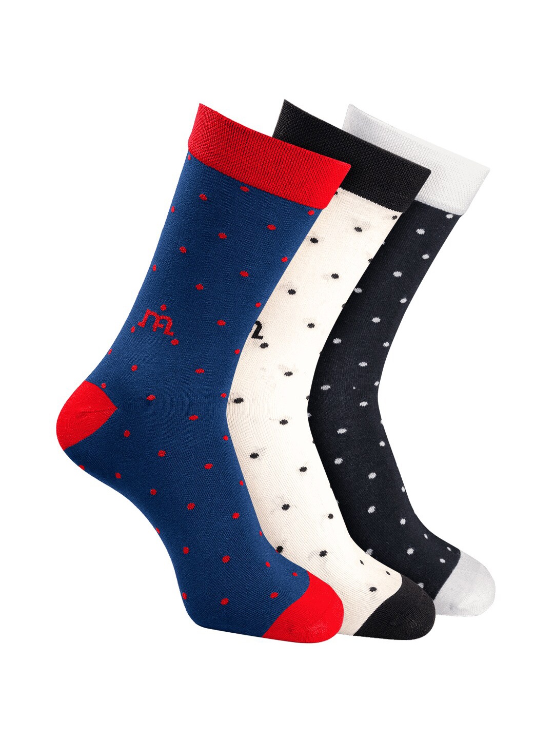 

Man Arden Men Pack Of 3 Patterned Calf Length Cotton Socks, Blue