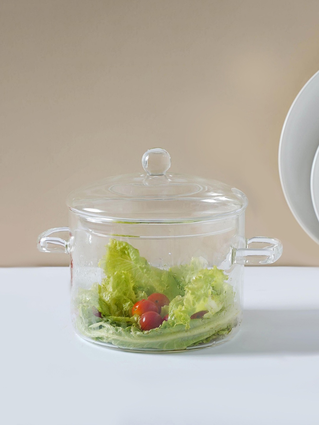 

Nestasia Transparent Microwave Safe Glass Glossy Bowls
