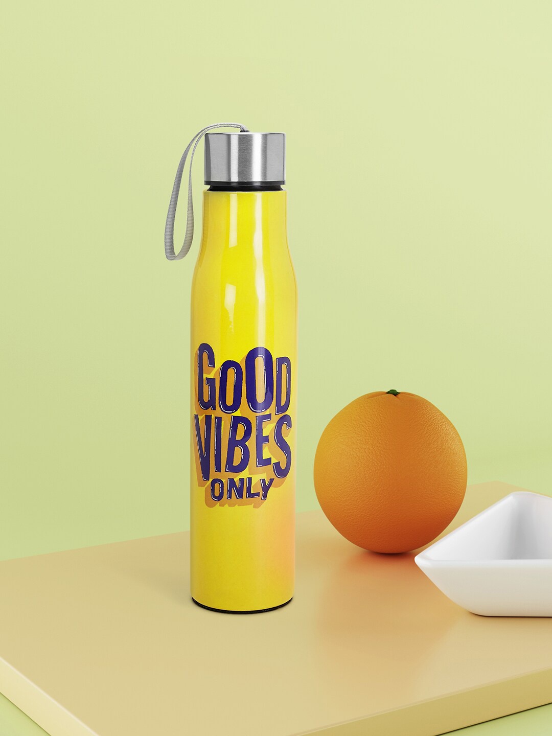 

Living scapes by Pantaloons Yellow Printed Water Bottle