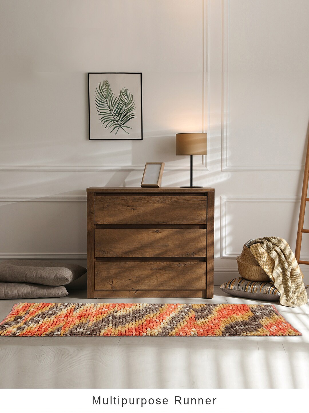 

HomeTown Mustard Orange & Brown Abstract Floor Runner