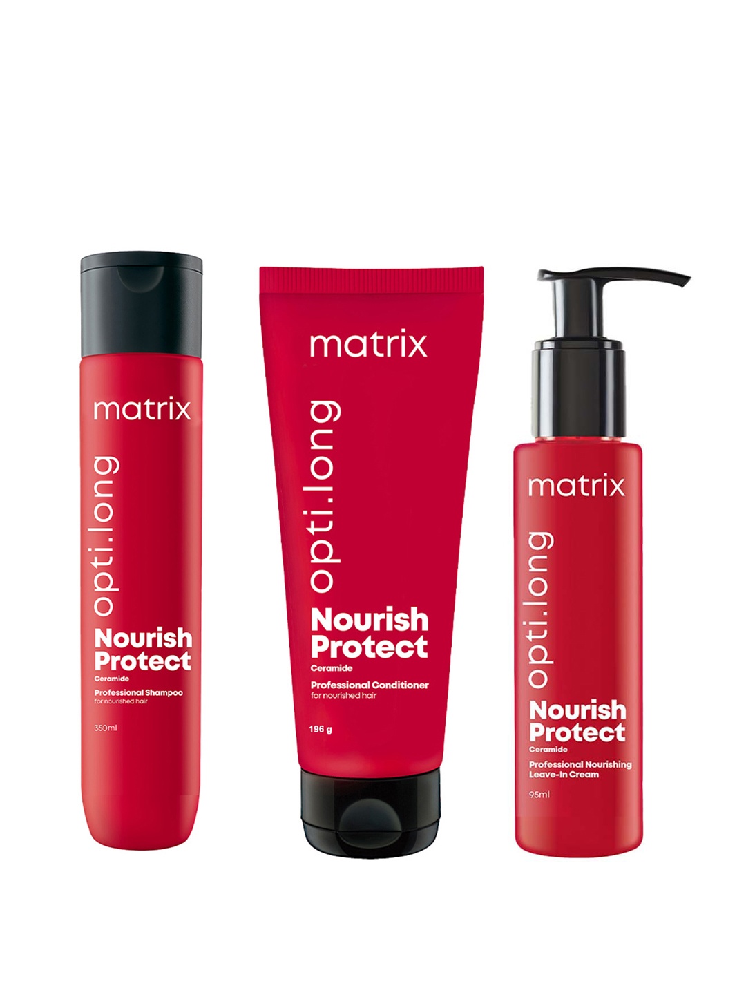 

MATRIX Set of Opti Long Shampoo + Conditioner + Serum with Ceramides for Dull Hair, Red