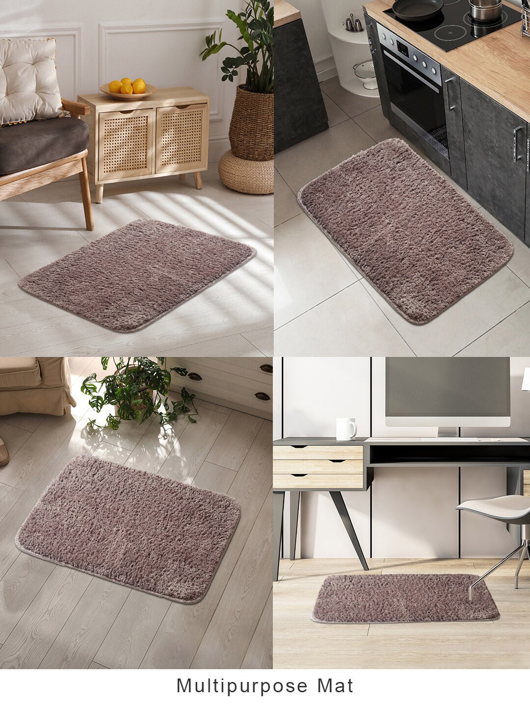 

HomeTown Brown Solid 1600 GSM Anti-Skid Bath Mat
