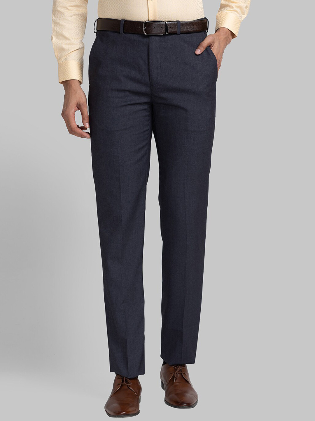 

Raymond Men Charcoal Solid Regular Fit Formal Trousers