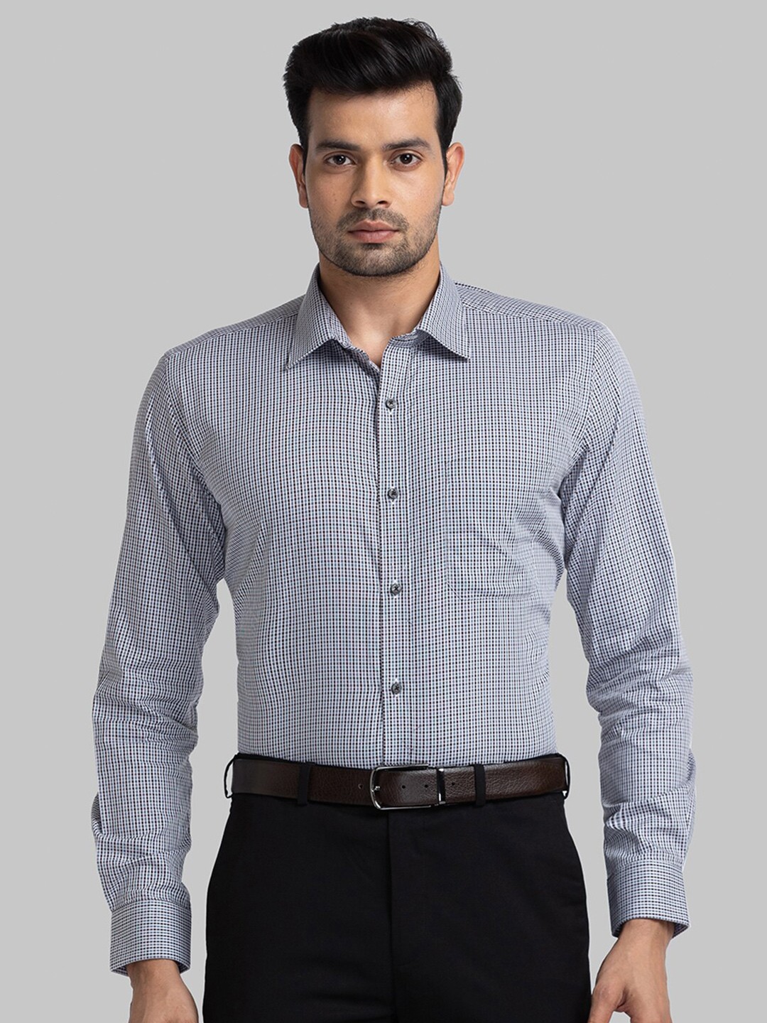 

Raymond Micro Ditsy Printed Cotton Formal Shirt, Black